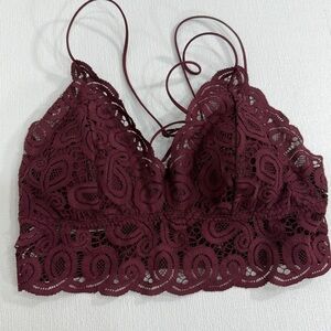 Pink Victoria’s Secret lace bralette burgundy size L